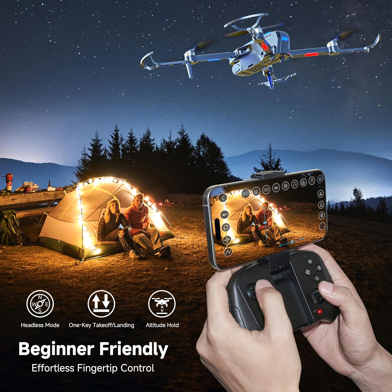 4k camera drone with brushless motor aerial photography view